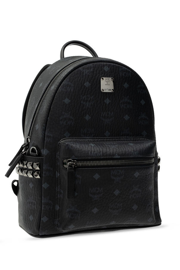 Black Backpack with logo MCM IetpShops Benin Black Chevron